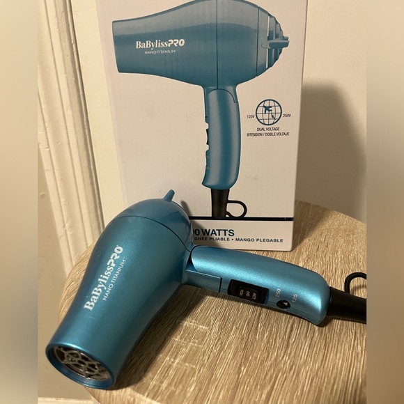 BaBylissPRO Nano Titanium Blue Travel Hair Dryer - Picture 2 of 6